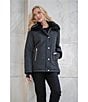 Michael Kors MICHAEL Michael Kors Faux Fur Stand Collar Long Sleeve Water Resistant Snap Front Active Jacket, Color:Black - Image 9