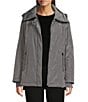 Michael Kors MICHAEL Michael Kors Faux Fur Stand Collar Long Sleeve Water Resistant Snap Front Active Jacket, Color:Gun Metal - Image 1