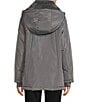 Michael Kors MICHAEL Michael Kors Faux Fur Stand Collar Long Sleeve Water Resistant Snap Front Active Jacket, Color:Gun Metal - Image 4