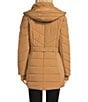 Michael Kors MICHAEL Michael Kors Faux Fur Strip Hooded Stand Collar Snap Front Active Jacket, Color:Dark Camel - Image 4
