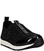Color:Black - Image 1 - Girls' Allie Sock Crystal Slip-On Sneakers (Youth)
