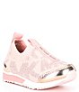 Color:Pink/Rose Gold - Image 1 - MICHAEL Michael Kors Girls' Allie Sock Slip-On Sneakers (Infant)
