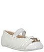 Color:White - Image 1 - MICHAEL Michael Kors Girls' Baby Nyomi Cap-Toe Ballet Crib Shoes (Infant)