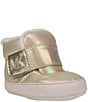 Color:Pale Gold - Image 1 - MICHAEL Michael Kors Girls' Baby Puffy Boot Crib Shoes (Infant)