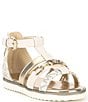 Color:Vanilla/Pale Gold - Image 1 - MICHAEL Michael Kors Girls' Brandy Johanne Gladiator Sandals (Infant)
