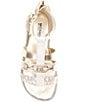 Color:Vanilla/Pale Gold - Image 5 - MICHAEL Michael Kors Girls' Brandy Johanne Logo Gladiator Sandals (Toddler)