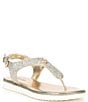 Color:Pale Gold Glitter - Image 1 - MICHAEL Michael Kors Girls' Brandy Zahara Glitter Sandals (Toddler)