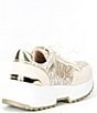 Color:Vanilla/Gold - Image 2 - Girls' Cosmo Maddy Glitter Logo Chunky Sneakers (Youth)