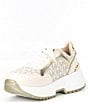 Color:Vanilla/Gold - Image 4 - Girls' Cosmo Maddy Glitter Logo Chunky Sneakers (Youth)
