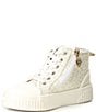 Color:White Glitter - Image 4 - MICHAEL Michael Kors Girls' Jem Split Hi-Top Glitter Sneakers (Infant)