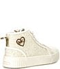 Color:White Glitter - Image 2 - MICHAEL Michael Kors Girls' Jem Split Hi-Top Glitter Sneakers (Toddler)