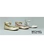 Color:Rose Gold - Image 6 - MICHAEL Michael Kors Girls' Kenyah Kay Signature Logo Charm Ballet Flats (Youth)
