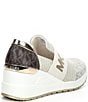 Color:Vanilla - Image 2 - MICHAEL Michael Kors Girls' Neo Flex Logo Detail Slip-On Wedge Sneakers (Toddler)