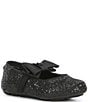 Color:Black Shimmer - Image 1 - MICHAEL Michael Kors Girls' Rover Day Bow Glitter Ballerina Flats (Toddler)