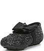 Color:Black Shimmer - Image 4 - MICHAEL Michael Kors Girls' Rover Day Bow Glitter Ballerina Flats (Toddler)