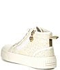 Color:White Glitter - Image 3 - MICHAEL Michael Kors Girls' Skate Glitter Split 3 Hi-Top Sneakers (Youth)
