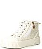Color:White Glitter - Image 4 - MICHAEL Michael Kors Girls' Skate Glitter Split 3 Hi-Top Sneakers (Youth)