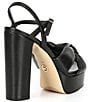 Color:Black - Image 2 - MICHAEL Michael Kors Josie Leather Knotted Ankle Strap Platform Dress Sandals