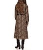 Color:Dark Camel - Image 2 - MICHAEL Michael Kors Kate Cheetah Print Pebble Crepe V-Neck Long Sleeve Belted A-Line Dress