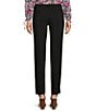 Color:Black - Image 2 - MICHAEL Michael Kors Lux Tech Cotton Blend Stretch Slit Hem Slim Leg Pants