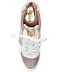 Color:White Gold - Image 5 - MICHAEL Michael Kors Monique Trainer Glitter Fabric Sneakers