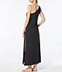 Color:Black - Image 2 - MICHAEL Michael Kors One Shoulder Neck High Slit Swim Cover-Up Maxi Dress