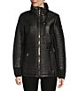 Color:Black - Image 3 - MICHAEL Michael Kors Quilted Faux Fur Hooded Moto Jacket