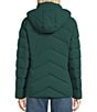 Michael Kors MICHAEL Michael Kors Quilted Stand Collar Hooded Water Resistant Zip Front Down Puffer Jacket, Color:Dark Emera - Image 3