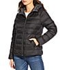 Michael Kors MICHAEL Michael Kors Reversible Feather Down Quilted Hooded Zip Front Puffer Jacket, Color:Black - Image 2