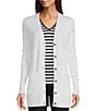 Color:White - Image 1 - MICHAEL Michael Kors Ribbed Knit V-Neck Long Sleeve Fitted Button Front Cardigan