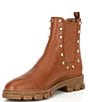 Color:Luggage - Image 4 - MICHAEL Michael Kors Ridley Studded Leather Gore Lug Sole Booties