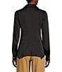 Color:Black - Image 2 - MICHAEL Michael Kors Satin Woven Point Collar Long Sleeve Button-Front Shirt