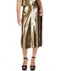 Color:Black/Gold - Image 1 - MICHAEL Michael Kors Sequin A-Line Coordinating Midi Skirt
