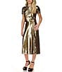 Color:Black/Gold - Image 3 - MICHAEL Michael Kors Sequin A-Line Coordinating Midi Skirt