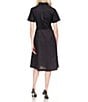 Color:Black - Image 2 - MICHAEL Michael Kors Short Sleeve Self-Tie Belted Button Front Shirt Dress