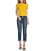 Color:Union Wash - Image 3 - MICHAEL Michael Kors Skinny High Waisted Cropped Selma Jeans