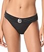 MICHAEL Michael Kors Solid Belted Classic Bikini Swim Bottom - Image 1