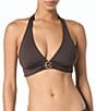 MICHAEL Michael Kors Solid Halter Swim Top - Image 1