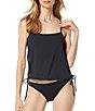 MICHAEL Michael Kors Solid Square Neck Grommet Tankini Swim Top & Classic Bikini Swim Bottom - Image 1