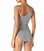 MICHAEL Michael Kors St. Tropez Stripe One Shoulder Moderate Coverage One Piece Swimsuit - Image 2