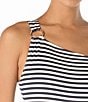 MICHAEL Michael Kors St. Tropez Stripe One Shoulder Moderate Coverage One Piece Swimsuit - Image 3