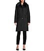 Michael Kors MICHAEL Michael Kors Wool Blend Faux Fur Trim Peter Pan Stand Collar Button Front Peacoat, Color:Black - Image 3