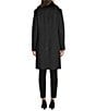 Michael Kors MICHAEL Michael Kors Wool Blend Faux Fur Trim Peter Pan Stand Collar Button Front Peacoat, Color:Black - Image 5
