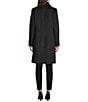 Michael Kors MICHAEL Michael Kors Wool Blend Faux Fur Trim Peter Pan Stand Collar Button Front Peacoat, Color:Black - Image 6