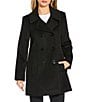 Michael Kors MICHAEL Michael Kors Wool Blend Notch Lapel Button Front Double Breasted Peacoat, Color:Black - Image 1