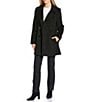Michael Kors MICHAEL Michael Kors Wool Blend Notch Lapel Button Front Double Breasted Peacoat, Color:Black - Image 3