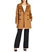 Michael Kors MICHAEL Michael Kors Wool Blend Notch Lapel Button Front Double Breasted Peacoat, Color:Dark Camel - Image 4