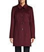 Michael Kors MICHAEL Michael Kors Wool Blend Notch Lapel Button Front Peacoat, Color:Dark Oxblood - Image 2