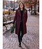 Michael Kors MICHAEL Michael Kors Wool Blend Notch Lapel Button Front Peacoat, Color:Dark Oxblood - Image 3
