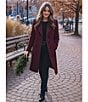 Michael Kors MICHAEL Michael Kors Wool Blend Notch Lapel Button Front Peacoat, Color:Dark Oxblood - Image 4
